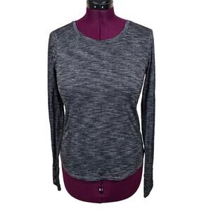Women's Lululemon Heathered Gray Long Sleeve Athletic Top | Size 8